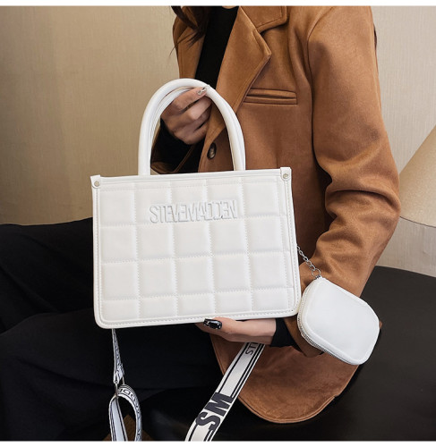 Large capacity tote crossbody shoulder bag with letters