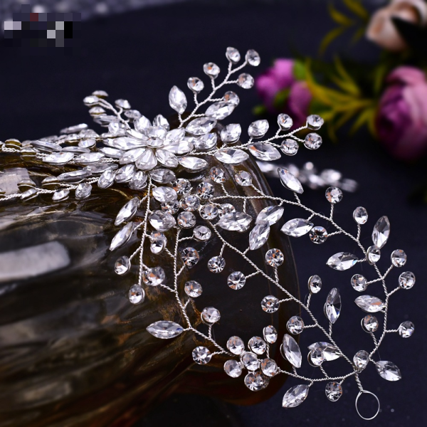Handmade headwear with curly headbands and rhinestone headbands