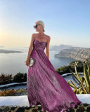 Chest wrapped hot stamping party dress