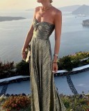Chest wrapped hot stamping party dress