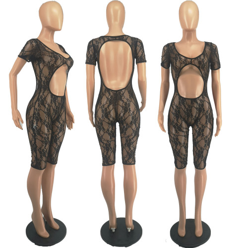 Sexy nightclub style mesh jumpsuit