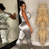 Temperament Women's Fashion Sexy Solid Color jumpsuit