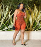 Colored leopard print camisole jumpsuit