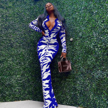 Women's lapel button print Amazon floral dress