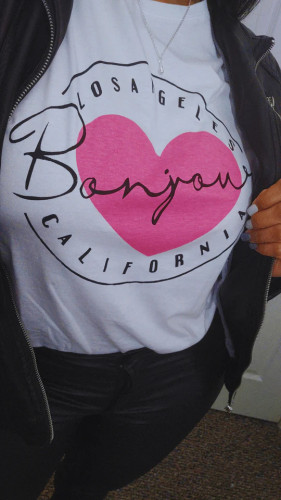 Alphabet printed high-quality pure cotton T-shirt