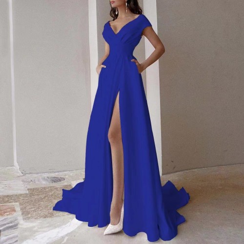 Wrapped chest waist long dress