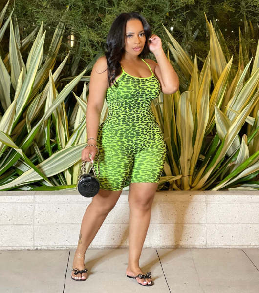 Colored leopard print camisole jumpsuit