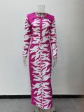 Women's lapel button print Amazon floral dress