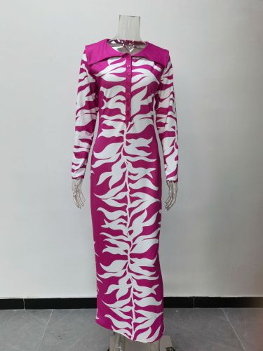 Women's lapel button print Amazon floral dress