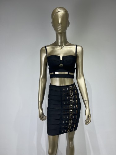 Sexy suspender skirt nightclub set