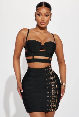 Sexy suspender skirt nightclub set
