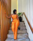 Sleeveless camisole vest, high waisted wide leg pants, fashionable set