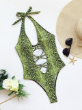 One piece swimsuit snake patterned bikini