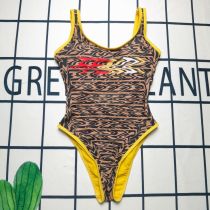 Women's jumpsuit with F-letter printed backless women's swimwear