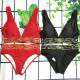Women's solid color split swimsuit