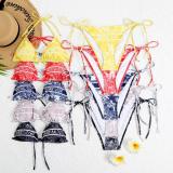 Printed swimsuit split bikini