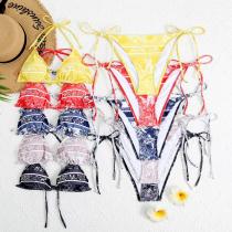 Printed swimsuit split bikini Printed swimsuit split bikini