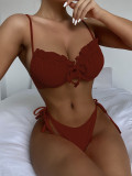 Steel support swimsuit with ruffle lace swimsuit