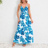 Sexy suspender, backless, slim fit, slimming dress, long skirt