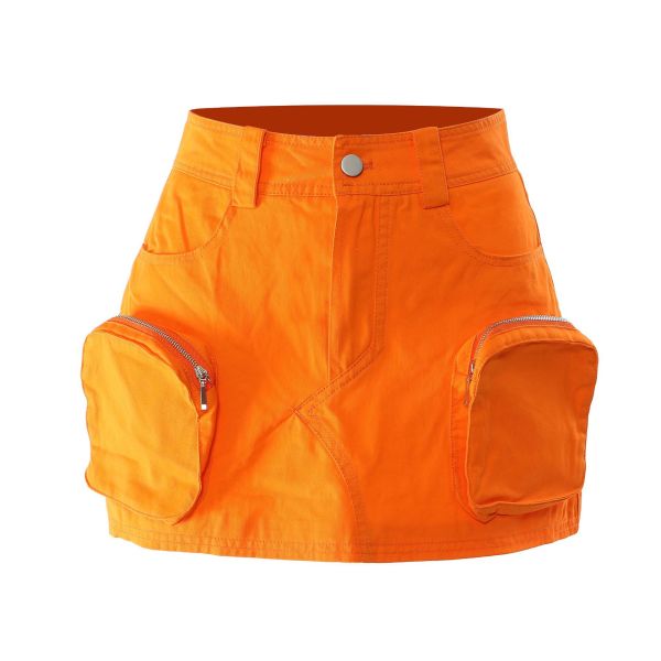 Motorcycle style three-dimensional pocket personalized skirt short skirt