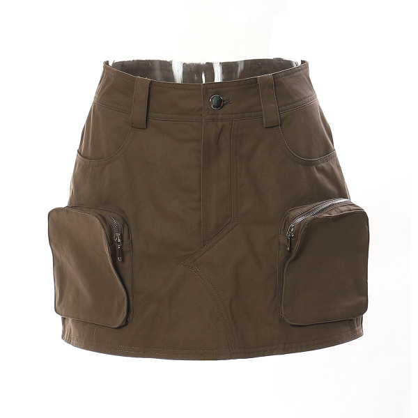 Motorcycle style three-dimensional pocket personalized skirt short skirt