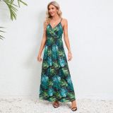 Sexy suspender, backless, slim fit, slimming dress, long skirt