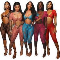 Sexy lace large U-neck open navel jumpsuit Sexy lace large U-neck open navel jumpsuit