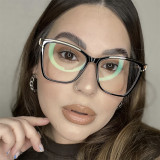 Large frame cat eye hollow flat mirror