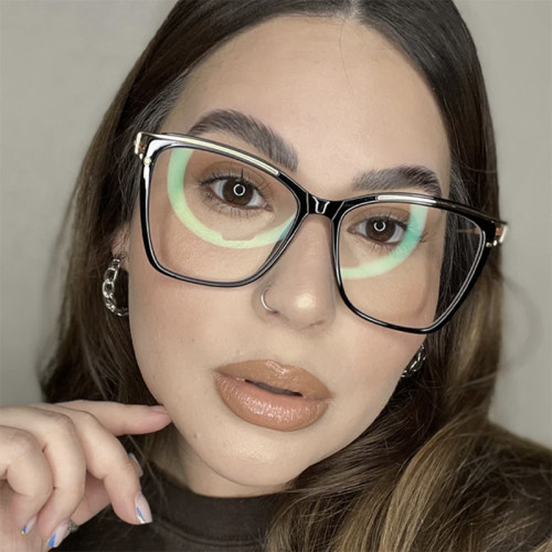 Large frame cat eye hollow flat mirror