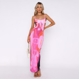 Slim fit dress with suspender