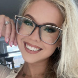 Large frame cat eye hollow flat mirror