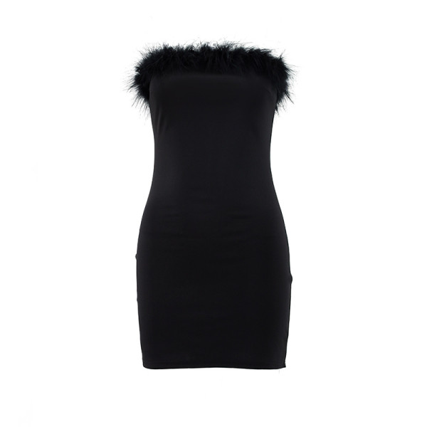 Strapless fringe dress