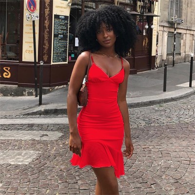 Solid color camisole dress