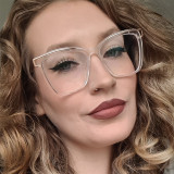 Large frame cat eye hollow flat mirror