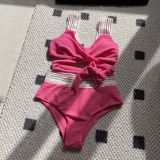 Ribbon series high waisted split swimsuit swimsuit