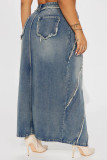 Tight fitting denim skirt