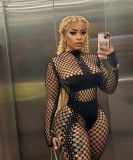 Fun hollow out lingerie sexy mesh set