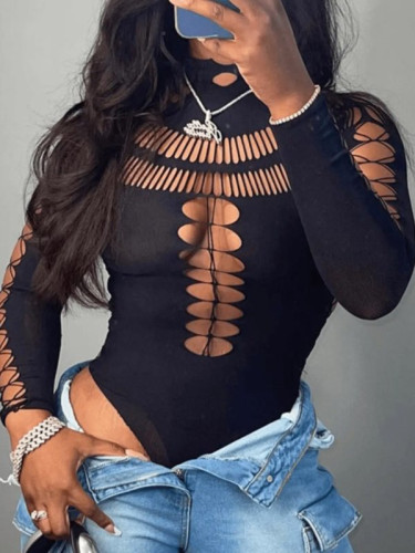 Women's sexy hollow out stretch high stretch jumpsuit
