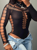 Women's sexy hollow out stretch high stretch jumpsuit