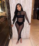 Fun hollow out lingerie sexy mesh set