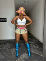 Women's low waisted buttocks lifting denim shorts Women's low waisted buttocks lifting denim shorts