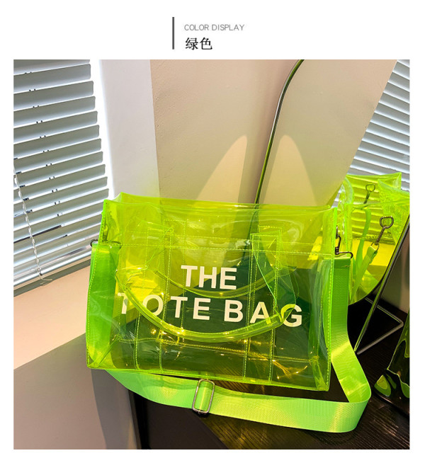 PVC Handheld Tote Bag Letter Versatile One Shoulder Crossbody Bag