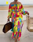 Casual Off Shoulder Split Holiday Dress Set of Two