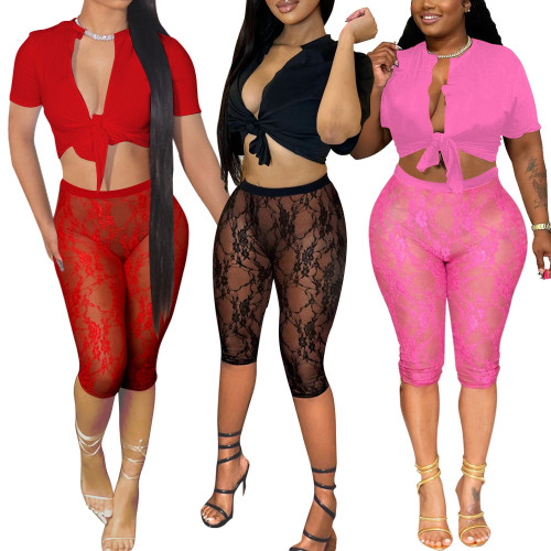 Sexy mesh nightclub style two-piece set