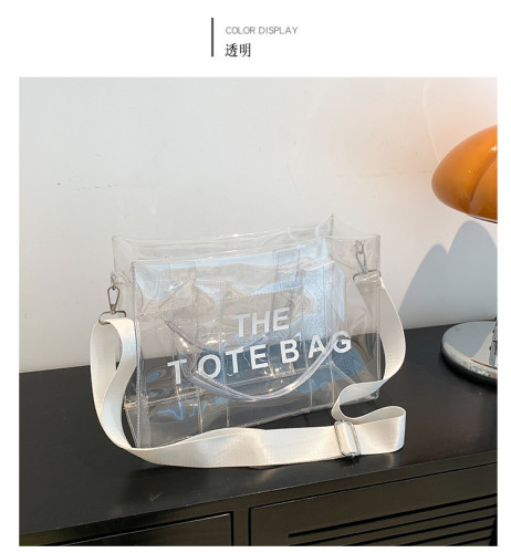 PVC Handheld Tote Bag Letter Versatile One Shoulder Crossbody Bag