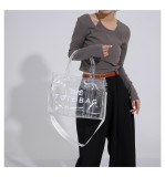 PVC Handheld Tote Bag Letter Versatile One Shoulder Crossbody Bag