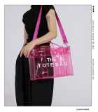 PVC Handheld Tote Bag Letter Versatile One Shoulder Crossbody Bag