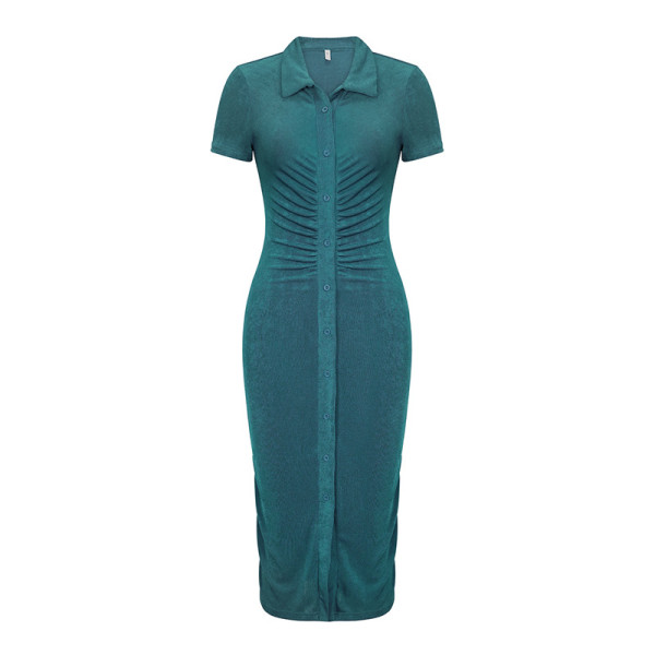 Temperament solid color long dress