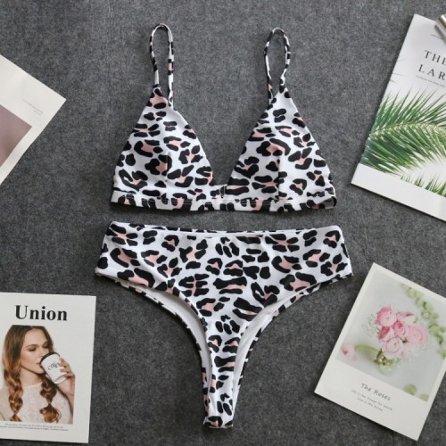 Swimming Sexy Leopard Pattern Snake Pattern High Waist Women's Bikini