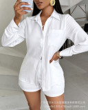 Women's casual shirt top+shorts set